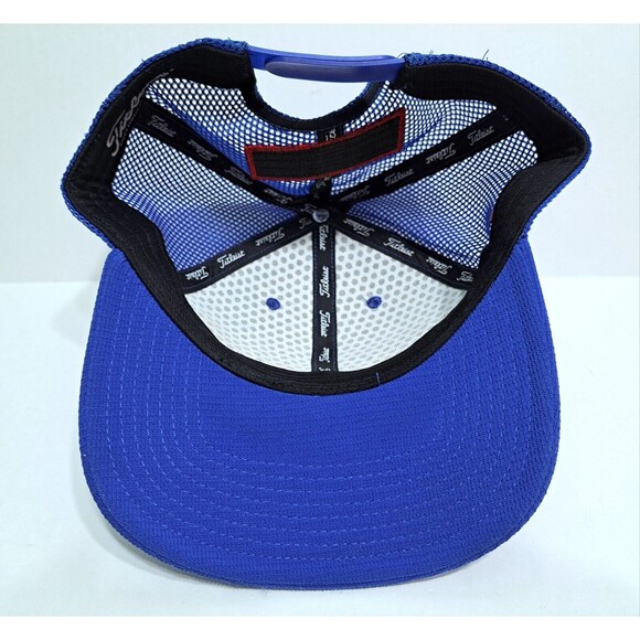 Titleist FJ Foot Joy Pro V1 Snap Mesh Back Golf Hat Navy Blue Red Cap Trucker - Picture 5 of 6